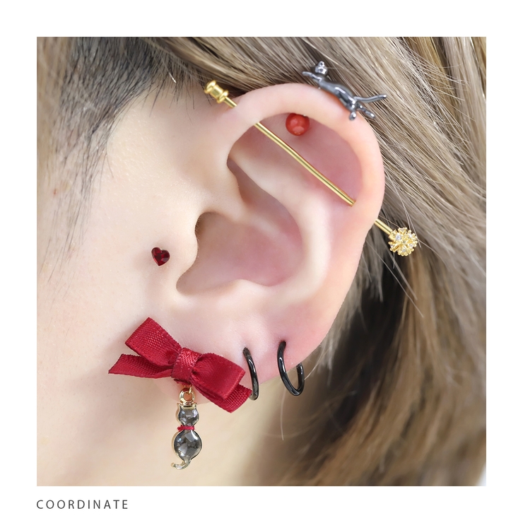 軟骨ピアス のびネコ猫かわいいアンテナヘリックス動物イベント ボディピアス | ボディピアス専門店凛RIN | 詳細画像9 