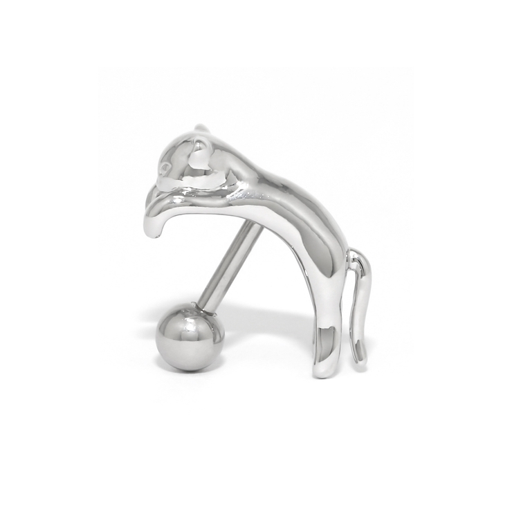 Aタイプ・シルバー | 軟骨ピアス のびネコ猫かわいいアンテナヘリックス動物イベント ボディピアス | ボディピアス専門店凛RIN