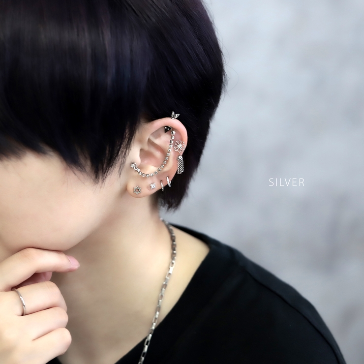 軟骨ピアス 花チェーンフリンジ華やかゆれる大きめ ボディピアス | ボディピアス専門店凛RIN | 詳細画像4 