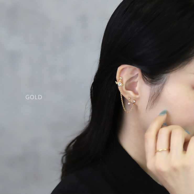 軟骨ピアス 星スタージュエルチャーム付きキュービックジルコニア ボディピアス | ボディピアス専門店凛RIN | 詳細画像4 