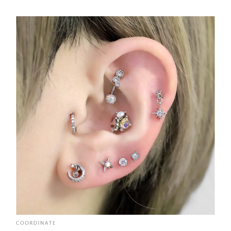 軟骨ピアス 星スタージュエルチャーム付きキュービックジルコニア ボディピアス | ボディピアス専門店凛RIN | 詳細画像6 
