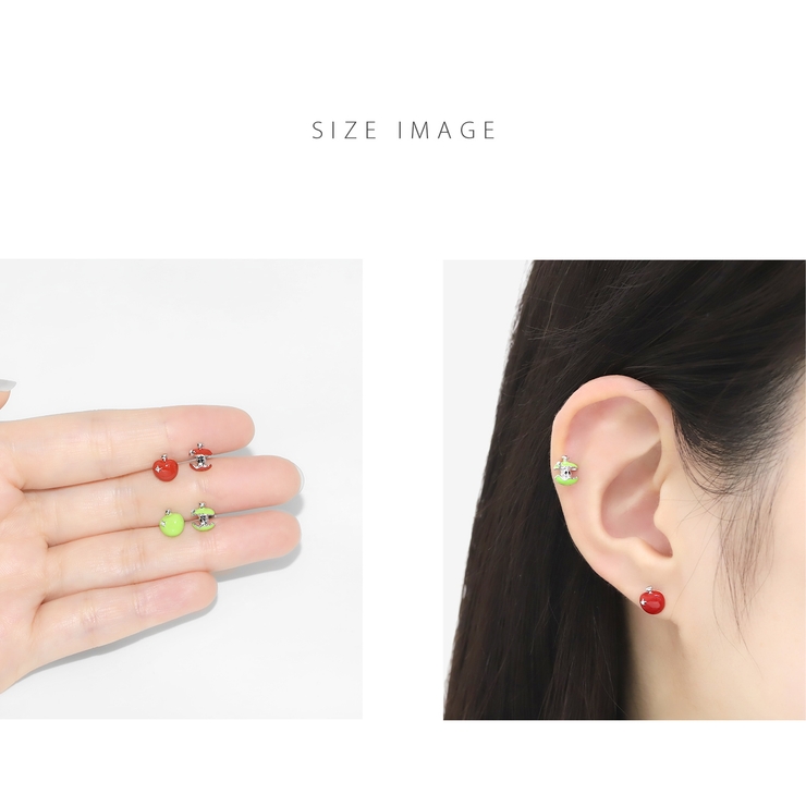 軟骨ピアス りんご青りんごジュエルリンゴアップル林檎フルーツ果物 ボディピアス | ボディピアス専門店凛RIN | 詳細画像8 