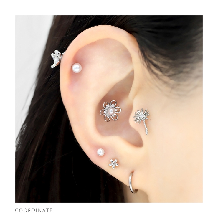 軟骨ピアス たんぽぽタンポポ綿毛花はなフラワーかわいい ボディピアス | ボディピアス専門店凛RIN | 詳細画像5 