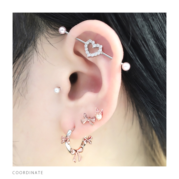 軟骨ピアス リボンりぼんフープシンプルバレエコアキャッチレスキュートかわいい ボ… | ボディピアス専門店凛RIN | 詳細画像5 