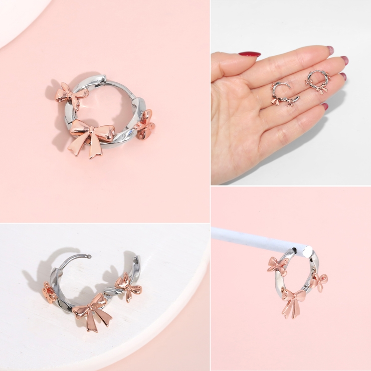 軟骨ピアス リボンりぼんフープシンプルバレエコアキャッチレスキュートかわいい ボ… | ボディピアス専門店凛RIN | 詳細画像7 