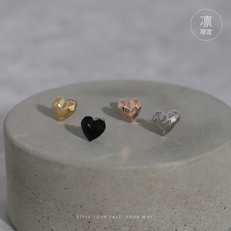 軟骨ピアス ハートファセットポリゴンスタイリッシュはーと ボディピアス | ボディピアス専門店凛RIN | 詳細画像2 