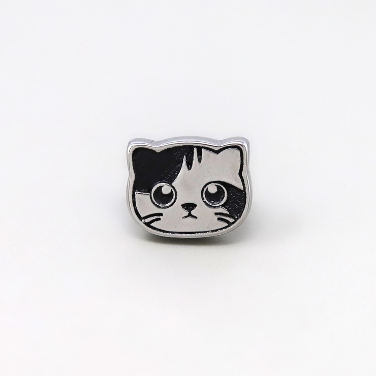 みけねこ | 軟骨ピアス 猫ねこネコキャットフェイスかわいい白黒三毛はちわれ折れ耳 ボディピア… | ボディピアス専門店凛RIN