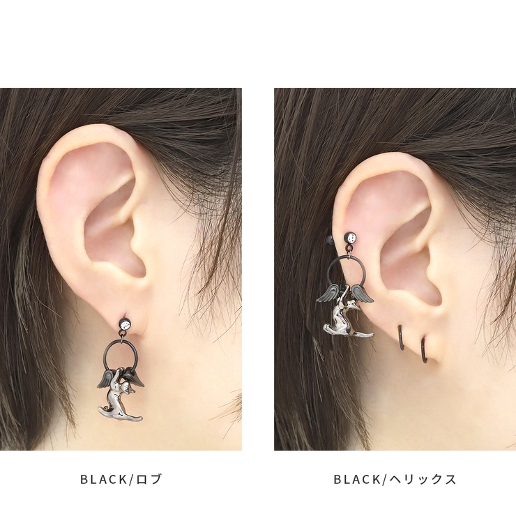 軟骨ピアスカスタムセット 猫エンジェル翼キャット人気 かわいい天使 | ボディピアス専門店凛RIN | 詳細画像7 