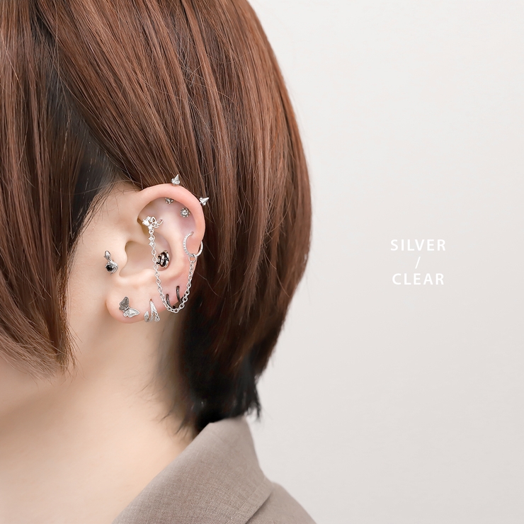 軟骨ピアス 蝶 チェーン[品番：RINA0002121]｜ボディピアス専門