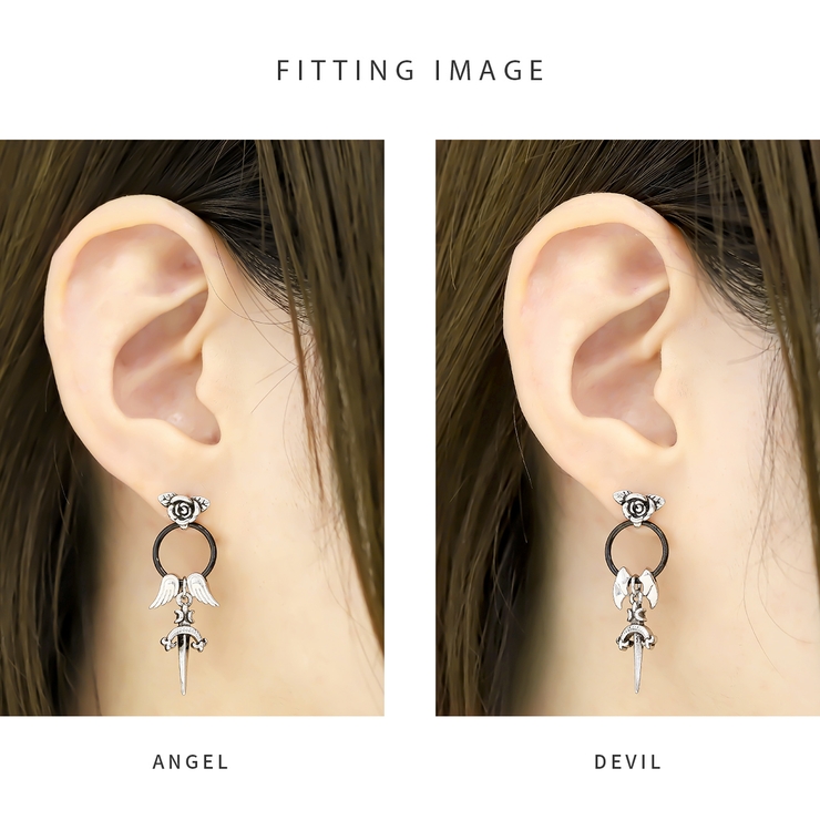 軟骨ピアスカスタムセット 薔薇バラ エンジェルデビル羽 | ボディピアス専門店凛RIN | 詳細画像6 