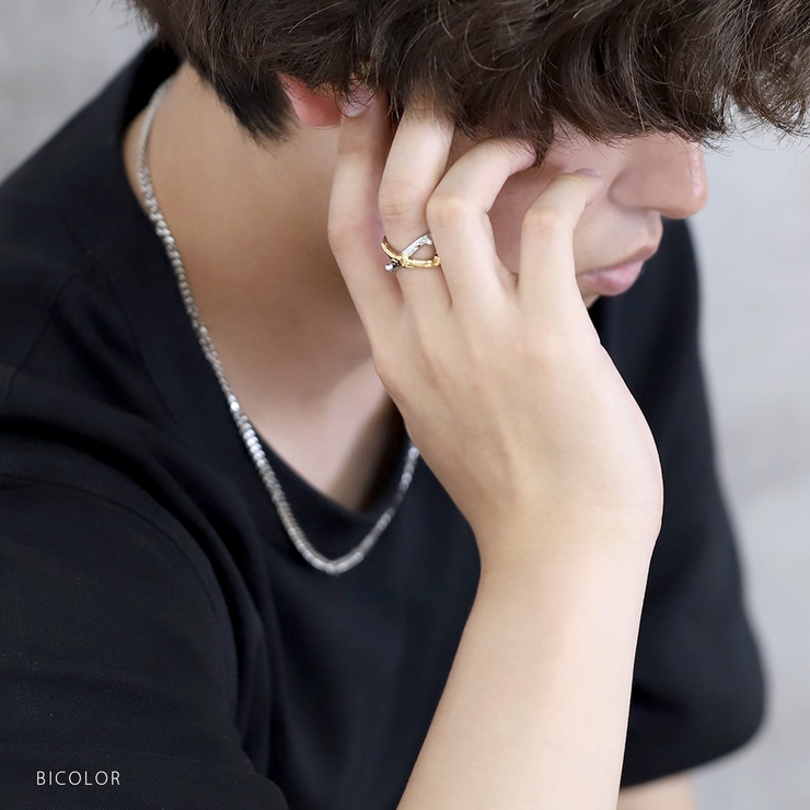 指輪リング クロスリングクロスモチーフシルバーバイカラースタイリッシュ オープン… | ボディピアス専門店凛RIN | 詳細画像6 