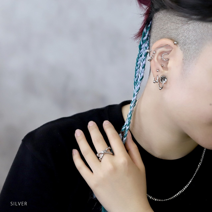 指輪リング クロスリングクロスモチーフシルバーバイカラースタイリッシュ オープン… | ボディピアス専門店凛RIN | 詳細画像8 