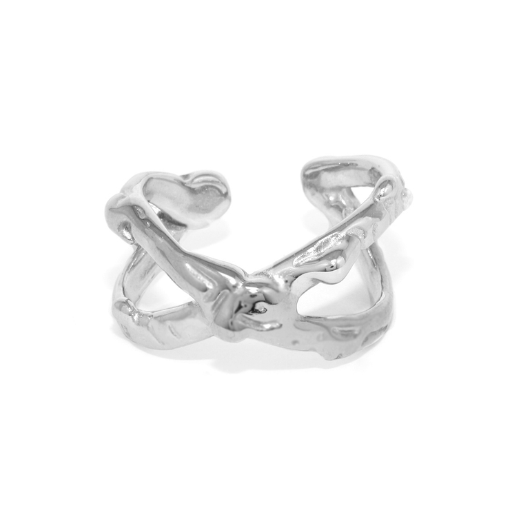 シルバー | 指輪リング クロスリングクロスモチーフシルバーバイカラースタイリッシュ オープン… | ボディピアス専門店凛RIN