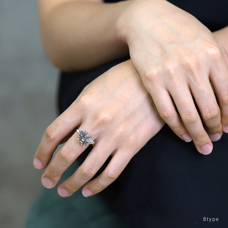 指輪 リング 昆虫虫蝶蜂蛾ドクロシルバーかっこいいスタイリッシュユニセックス | ボディピアス専門店凛RIN | 詳細画像8 