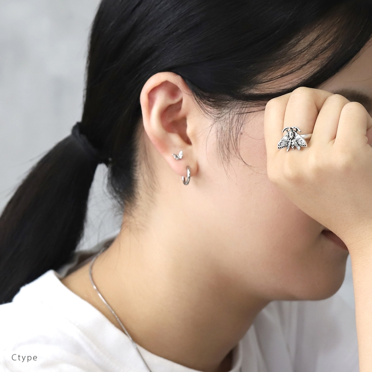 指輪 リング 昆虫虫蝶蜂蛾ドクロシルバーかっこいいスタイリッシュユニセックス | ボディピアス専門店凛RIN | 詳細画像9 