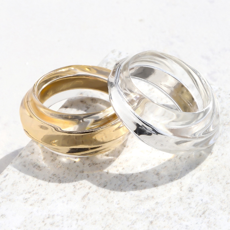 指輪リング アクリル透明シルバーゴールド金属アレルギー ファッションリング | ボディピアス専門店凛RIN | 詳細画像5 