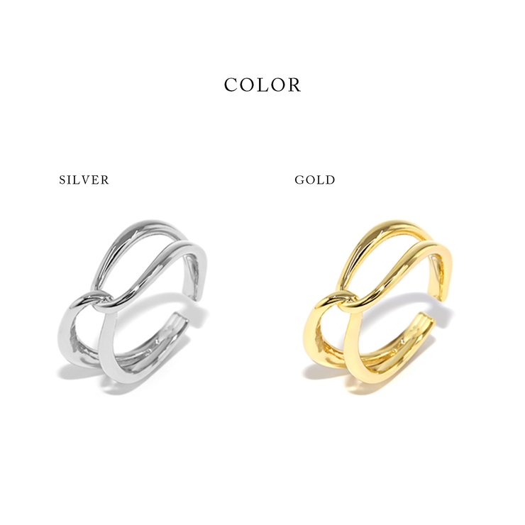 指輪リング キレイシンプルクロス 華奢サイズ調整オープン16金コーテイング | ボディピアス専門店凛RIN | 詳細画像7 