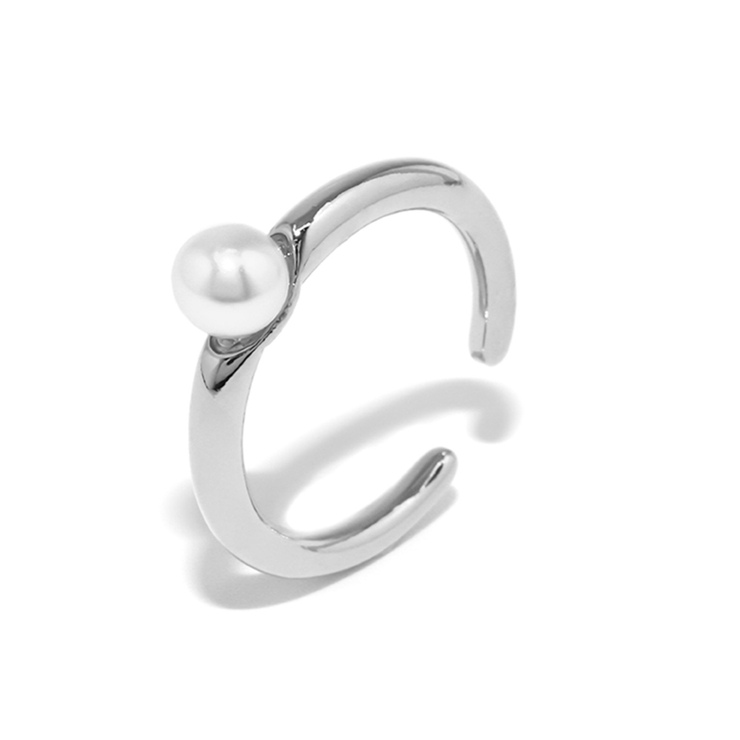 シルバー | 指輪リングシンプル パール一粒大人可愛い上品 オープンリング | ボディピアス専門店凛RIN