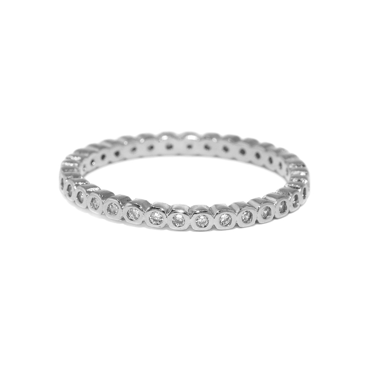 シルバー | 指輪リング エレガントキュービックジルコニア 18金ロジウムコーティングかわいい | ボディピアス専門店凛RIN