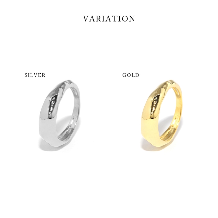 指輪リングシンプル 18金 アートゴツゴツ溶け岩肌模様 | ボディピアス専門店凛RIN | 詳細画像7 