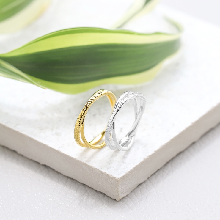 指輪リングクロスリング きれいダブルリング 洗練ファッションリング | ボディピアス専門店凛RIN | 詳細画像4 