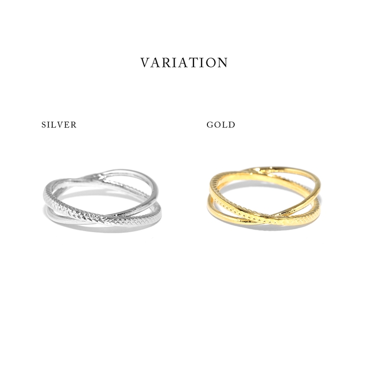 指輪リングクロスリング きれいダブルリング 洗練ファッションリング | ボディピアス専門店凛RIN | 詳細画像7 