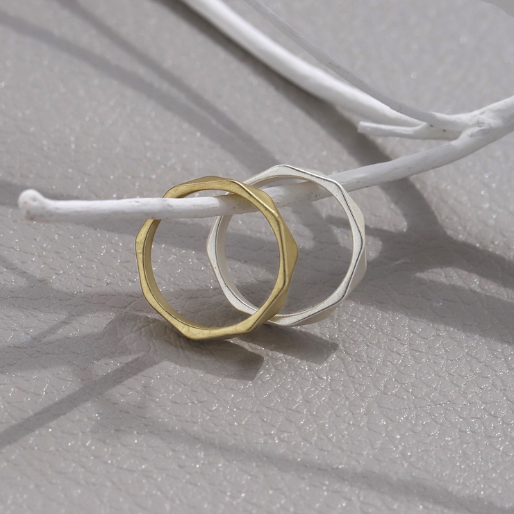 リング 八角形オクタゴンジオメトリック ボリューム18Kファッションリング | ボディピアス専門店凛RIN | 詳細画像4 