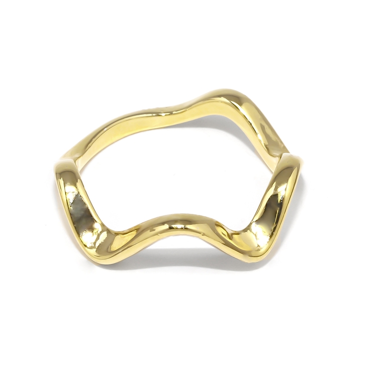 指輪リング ウェーブシンプル波 シルバーゴールド18K[品番 指輪リング ウェーブシンプル波 シルバーゴールド18K[品番