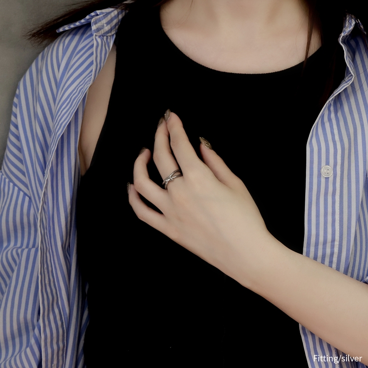 指輪リング 結び目2連リング トレンドknotアクセントデザインリング | ボディピアス専門店凛RIN | 詳細画像2 