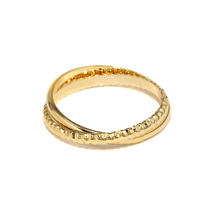 ゴールド | 指輪リング シンプルレイヤード2連 トレンドアクセントシックダブルリング | ボディピアス専門店凛RIN