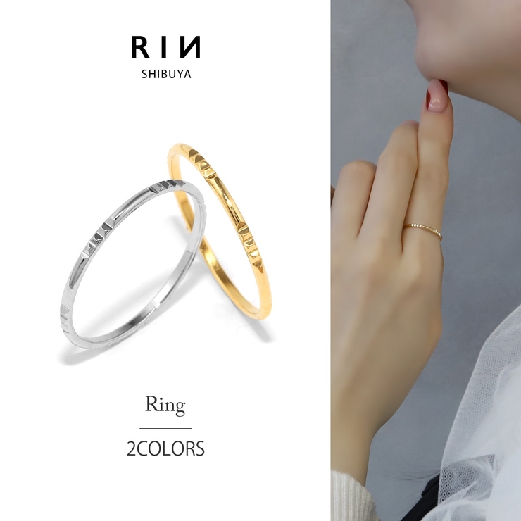 指輪レディースリング カッティング彫幾何学模様 華奢ほそめ | ボディピアス専門店凛RIN | 詳細画像1 