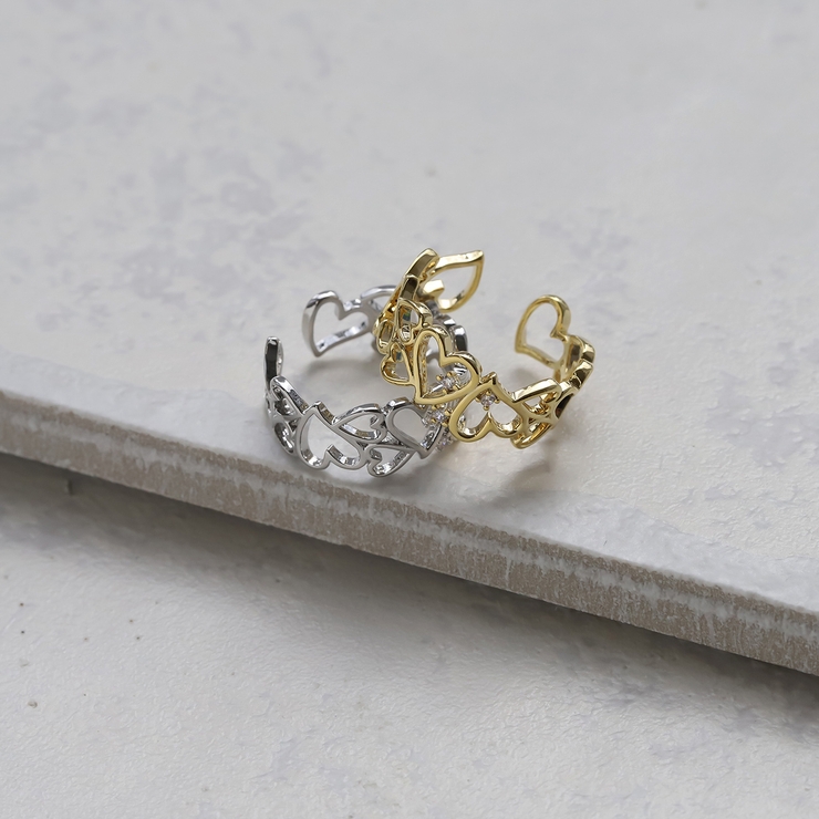 指輪レディースリングフリーサイズ ハートリングキュービックジルコニアハートレリー… | ボディピアス専門店凛RIN | 詳細画像4 