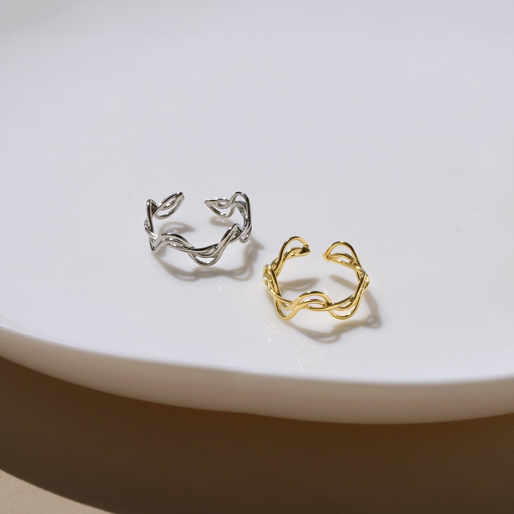 指輪レディースリング ウェーブ波 ほそみ上品オープンリングフォークリング | ボディピアス専門店凛RIN | 詳細画像4 