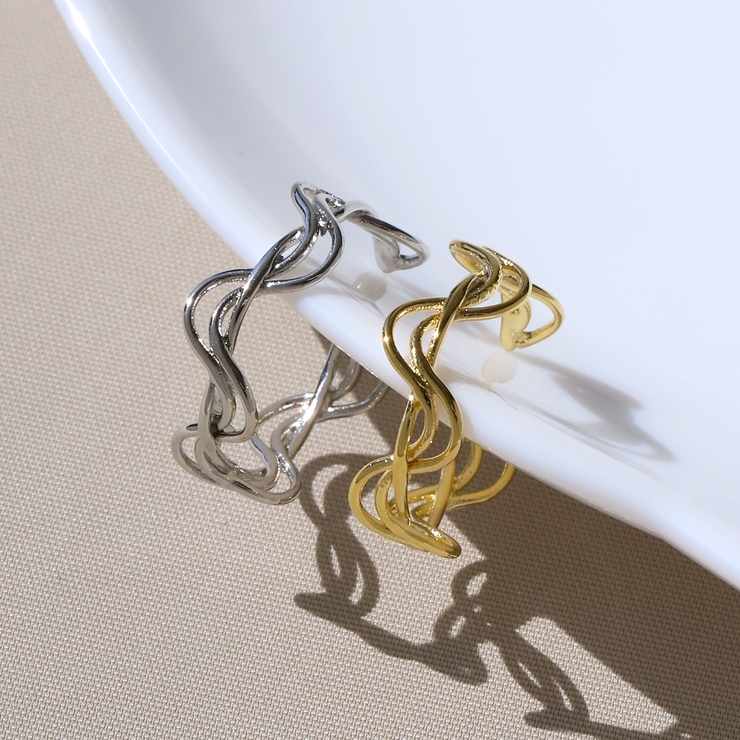 指輪レディースリング ウェーブ波 ほそみ上品オープンリングフォークリング | ボディピアス専門店凛RIN | 詳細画像5 