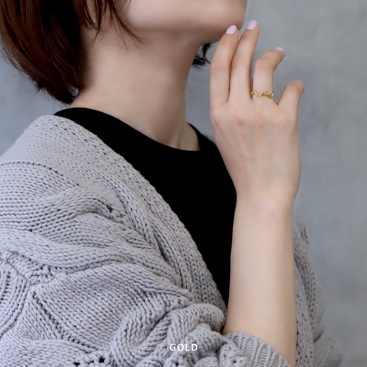 指輪レディースリング ウェーブ波 ほそみ上品オープンリングフォークリング | ボディピアス専門店凛RIN | 詳細画像6 