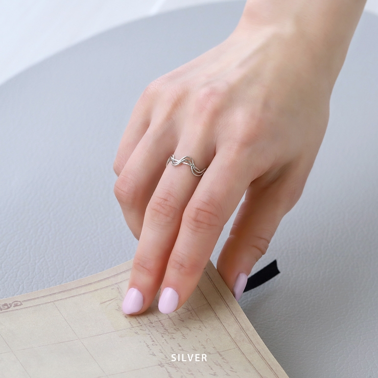 指輪レディースリング ウェーブ波 ほそみ上品オープンリングフォークリング | ボディピアス専門店凛RIN | 詳細画像7 