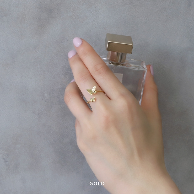 指輪レディースリング 蝶バタフライ ほそみかわいいオープンリングフォークリング | ボディピアス専門店凛RIN | 詳細画像3 
