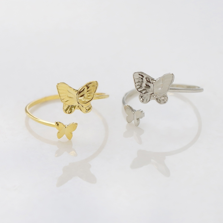 指輪レディースリング 蝶バタフライ ほそみかわいいオープンリングフォークリング | ボディピアス専門店凛RIN | 詳細画像4 