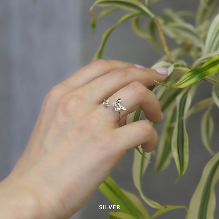 指輪レディースリング 蝶バタフライ ほそみかわいいオープンリングフォークリング | ボディピアス専門店凛RIN | 詳細画像7 