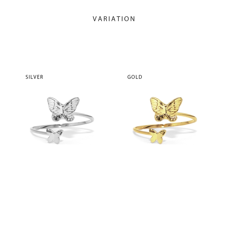 指輪レディースリング 蝶バタフライ ほそみかわいいオープンリングフォークリング | ボディピアス専門店凛RIN | 詳細画像8 