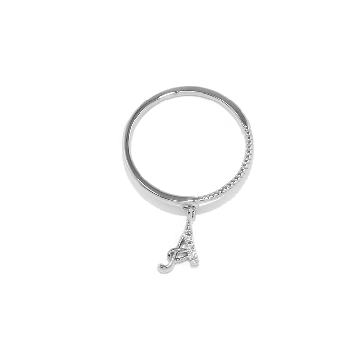 A | 指輪レディースリング イニシャルアルファベット | ボディピアス専門店凛RIN