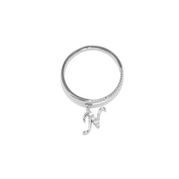 N | 指輪レディースリング イニシャルアルファベット | ボディピアス専門店凛RIN