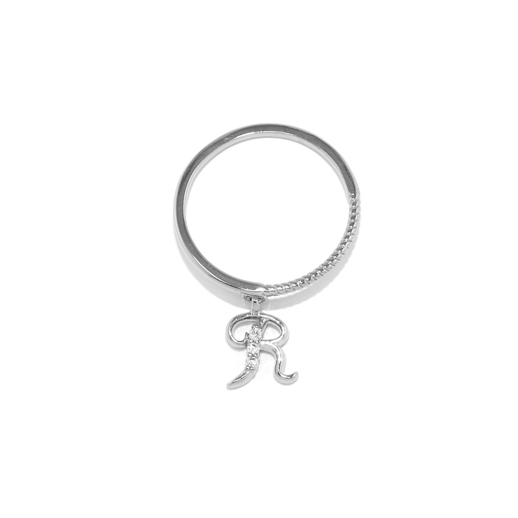 R | 指輪レディースリング イニシャルアルファベット | ボディピアス専門店凛RIN