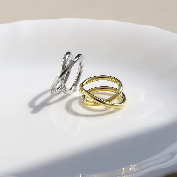 指輪レディースリング クロス立体交差 エレガントシンプルファッションリング | ボディピアス専門店凛RIN | 詳細画像4 