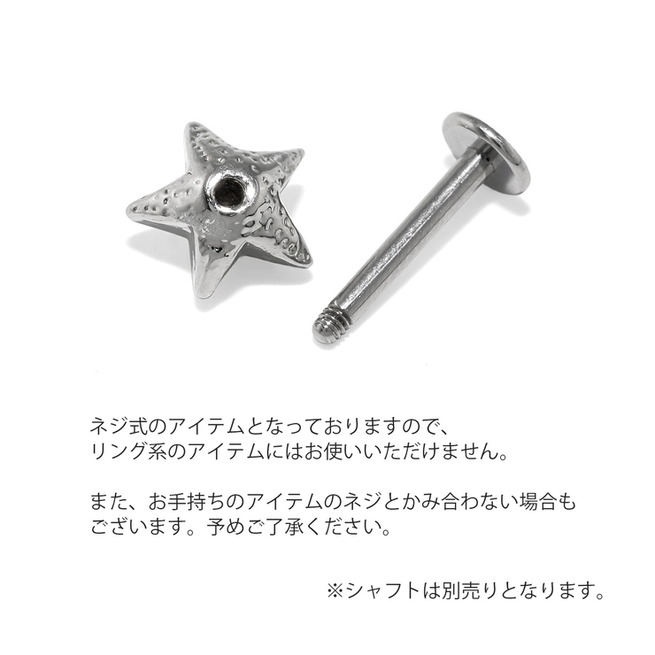 キャッチ 軟骨ピアス 星宇宙パーツネジ式カスタマイズ | ボディピアス専門店凛RIN | 詳細画像14 