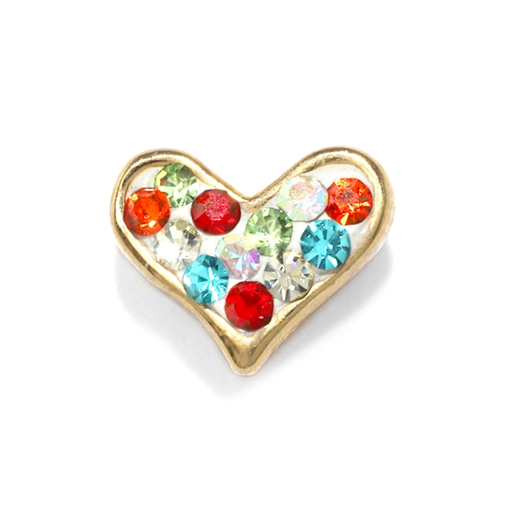 ゴールド・ビビッドミックス | ハート カスタマイズキャッチ パーツネジ式 | ボディピアス専門店凛RIN