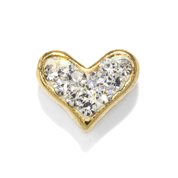ゴールド・クリア | ハート カスタマイズキャッチ パーツネジ式 | ボディピアス専門店凛RIN