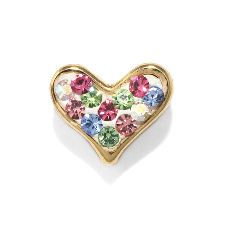 ゴールド・パステルミックス | ハート カスタマイズキャッチ パーツネジ式 | ボディピアス専門店凛RIN