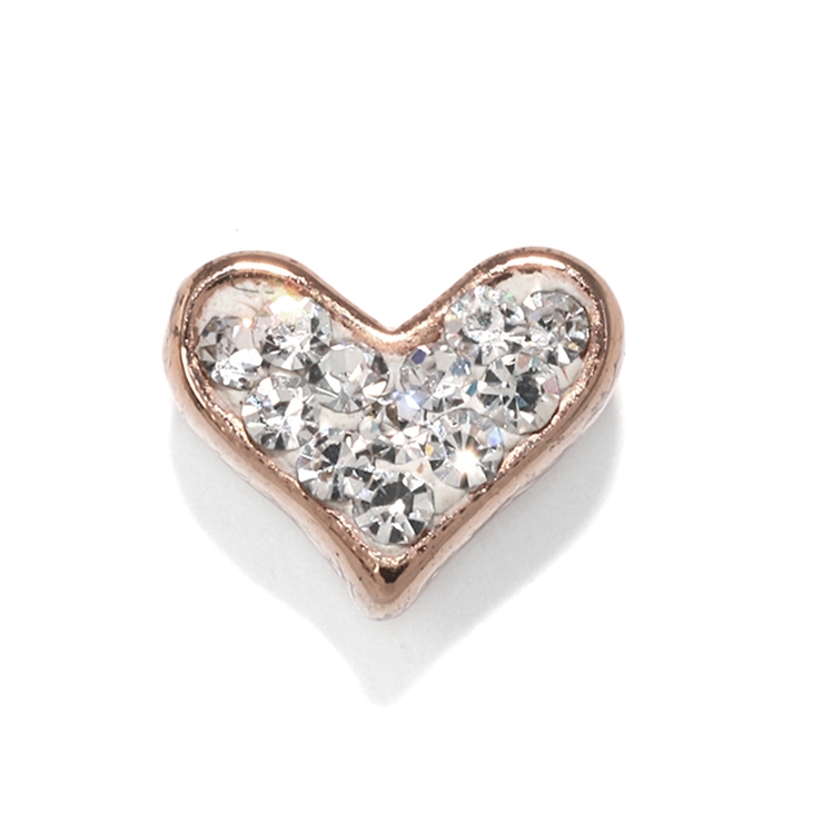 ピンクゴールド・クリア | ハート カスタマイズキャッチ パーツネジ式 | ボディピアス専門店凛RIN