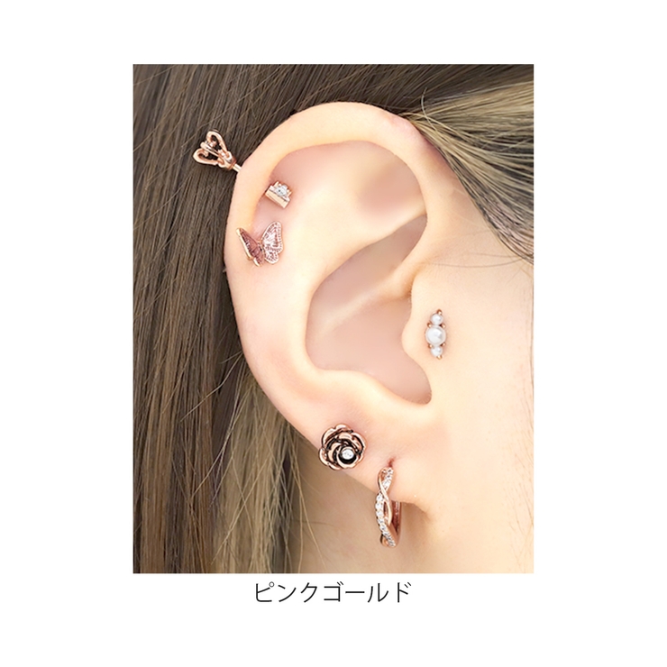 キャッチ ボディピアスパーツネジ式 バラ薔薇[品番：RINA0000041